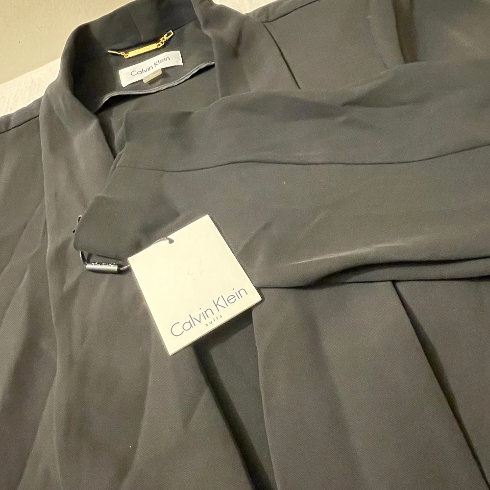 Calvin Klein Suits Blazer Jacket Womens XL Black Open Front Career NWT